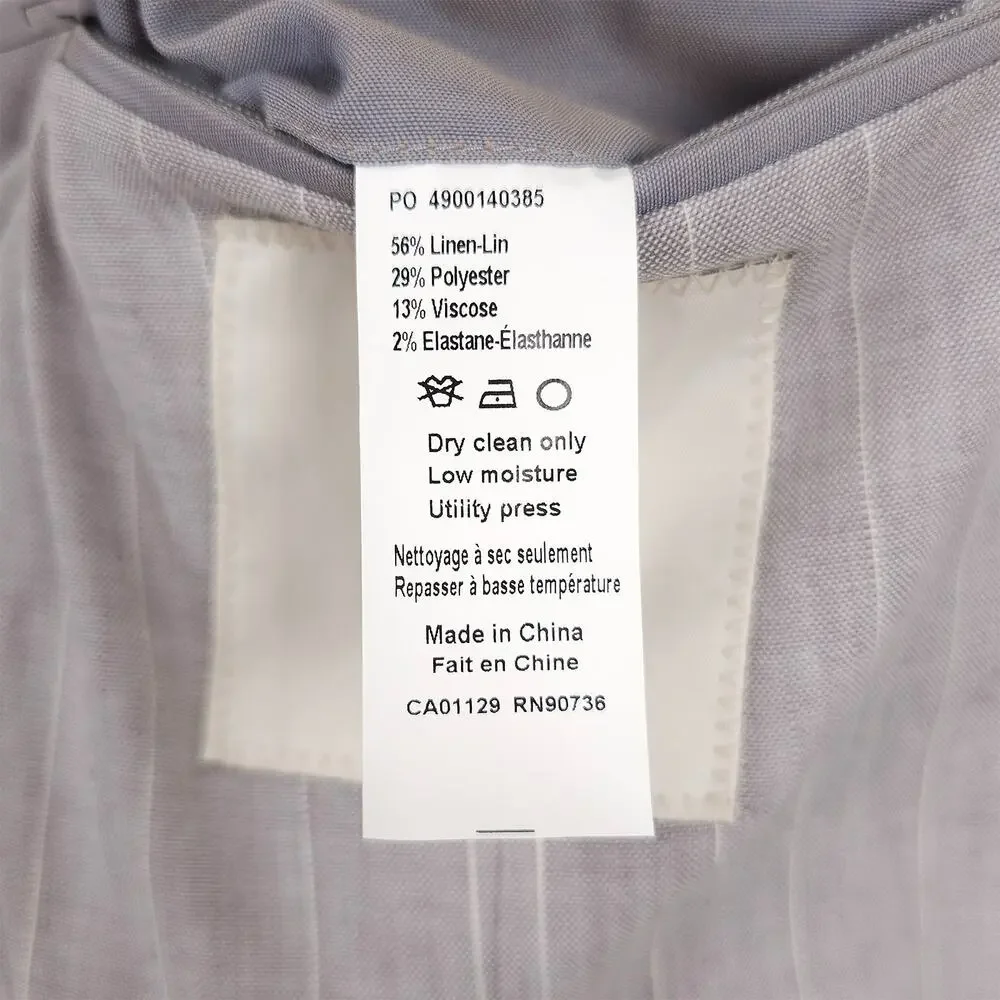 Calvin Klein Mens Slim Fit Suit Jacket 38S Grey Pinstripe Stretch Linen Blend